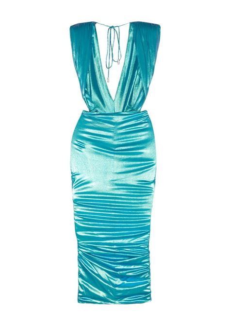 Abito midi con scollo profondo in blu - donna ALEXANDRE VAUTHIER | 241DR2063TRQUS